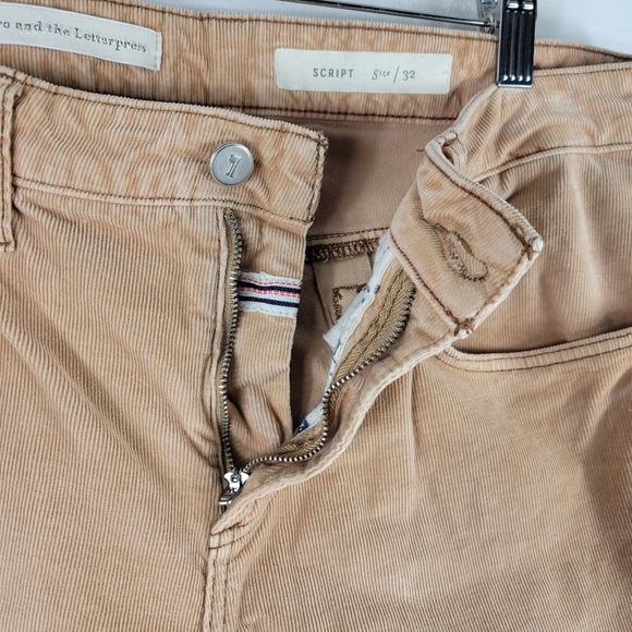 Anthro Pilcro Script High Waist Ribbed Corduroy Skinny Pants - Picture 4 of 9